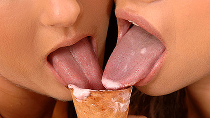 Cooling their desires with cream!