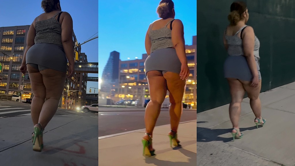 Boricua leg tease queen - міні-спідниця - туфлі на високих підборах - повільна ходьба - схрещені ноги, товсті стегна пуерториканської мамі (Boricua Leg Tease Queen Broadway D) boricua leg tease queen - mini skirt - high heels stillettos- walking slow motion- crossed legs thick thighs puerto rican mami (Boricua Leg Tease Queen Broadway D)