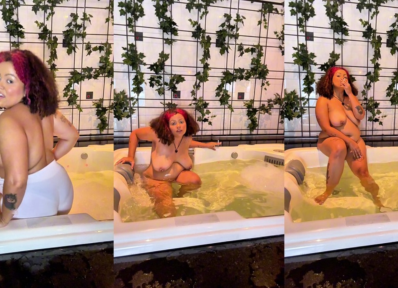 BBW Ebony Goddess Teases And Smokes In The Bathtub
