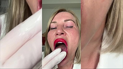 Naughty Nurse Nadya's Gloved Finger Play and Oral Fetish Fun