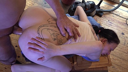 Sex in Germany with a tattooed mature slut with small natural tits gets her ass filled with a nice cock