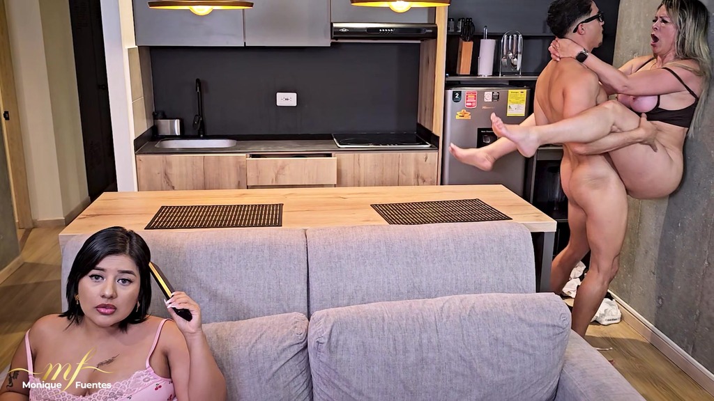 my stepdaughter s boyfriend fucks me in the kitchen without her finding out - monique fuentes, milan rodriguez & naty delgado