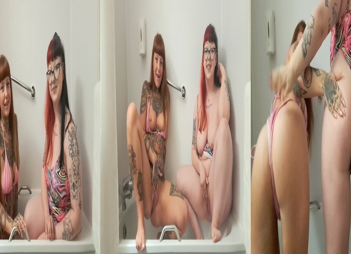 Two Goths Peeing In Bathtub!