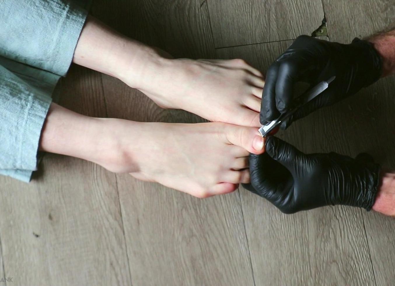 Black Nitrile Gloves Toenail Clipping Session
