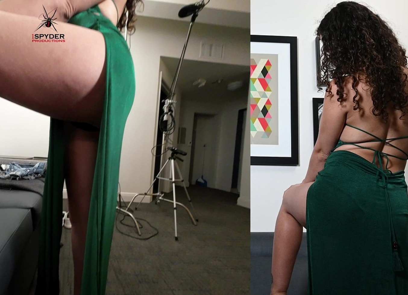 Modeling Green Dress With Jules