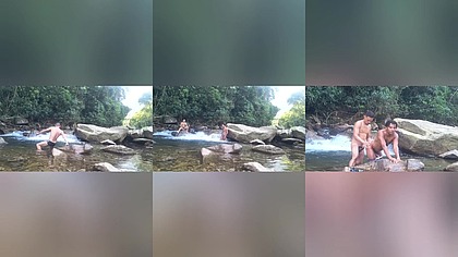 MULEKES NADAN NA CACHOEIRA E ACABAM TREPANDO NA BEIRA DO RIO 1