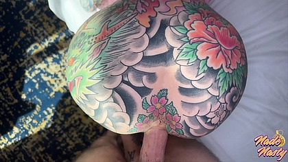 Tatted Split Tongue Slut Tiger Lilly Worships my Dick