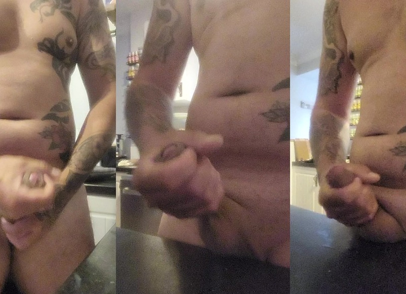 Horny Boy Wanking In Kitchen