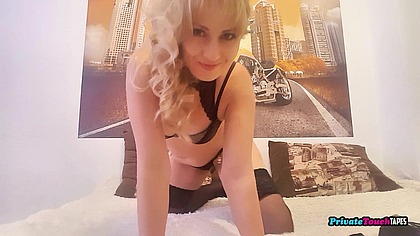 Horny MILF in black lingerie slaps her ass and masturbates her pussy in video for her lover