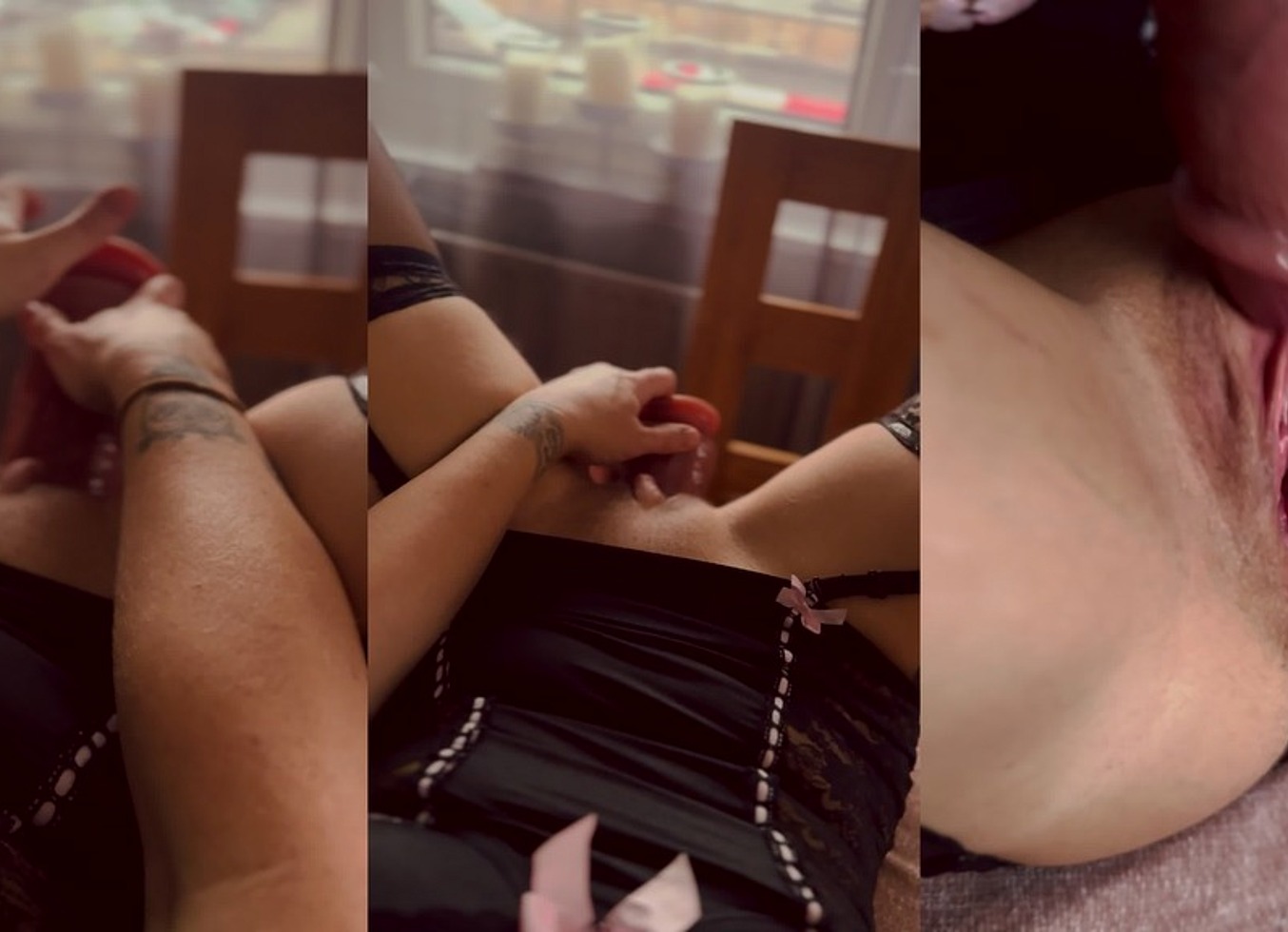 Blondebunny8 - Full Video Of Me Laying On My Table With My Legs Open Showing My Pussy To The Window In Stockings And Suspenders
