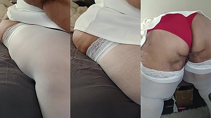 Fat ass SSBBW in little skirt