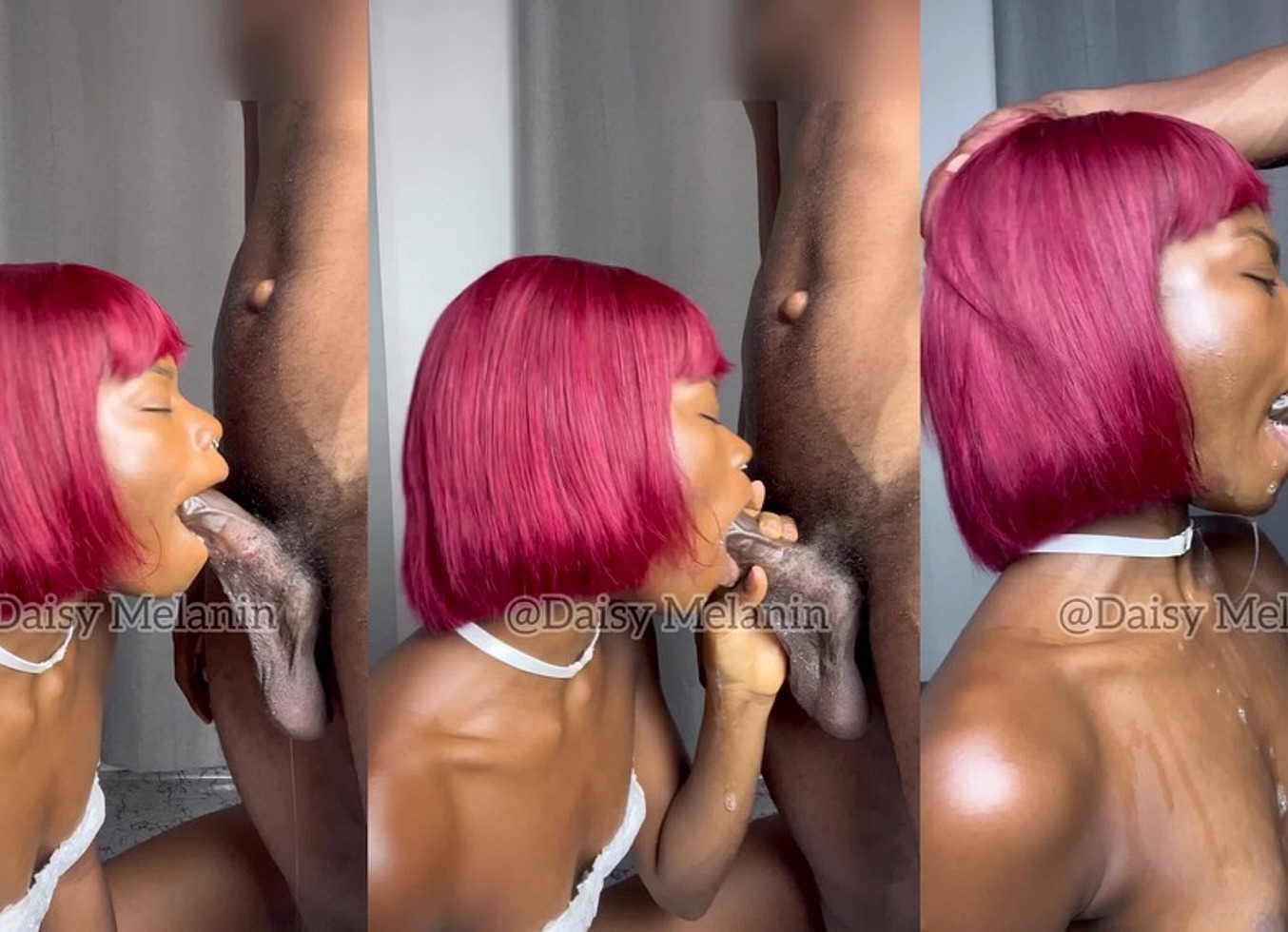 Lightskin BBC Deepthroat Sloppy Blowjob With Messy Cumshot Facial