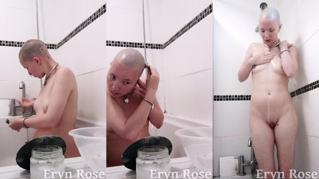 head shave and shower body shave - uncut