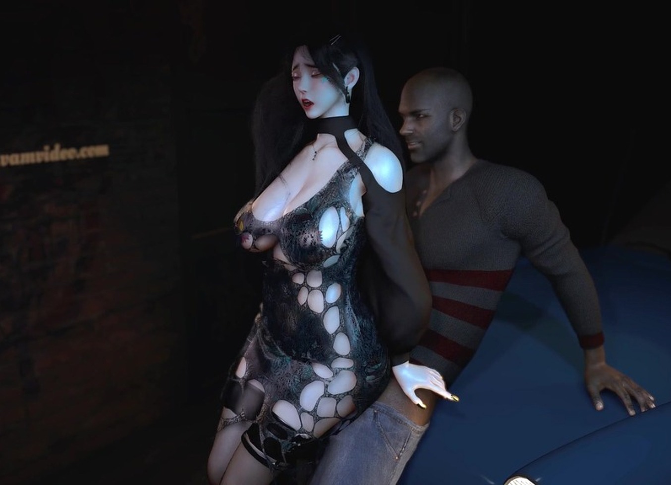 3D Sexy Mature MILF Have A Hardcore Sex With BBC In The Car