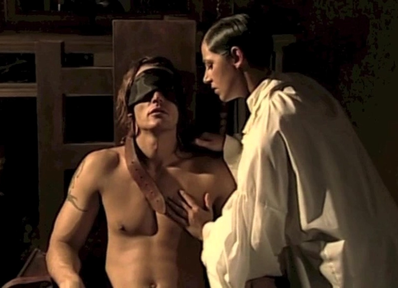 Bondage, Whip And Candles And A Nice Cock To Take In The Hairy Pussy