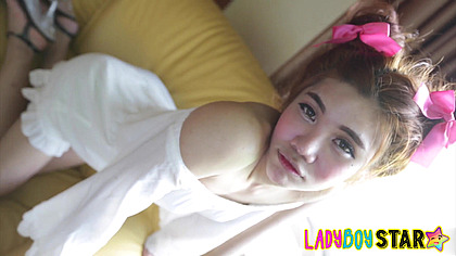 Ladyboystar - Cute ladyboy with red hair gets her five minutes of fame