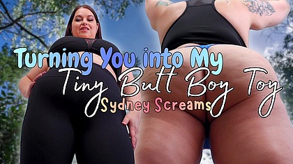 Turning You into My Tiny Butt Boy Toy - You Watch Giantess Sydney Screams Squat Over You, Too Mesmerized by Her Ass to Run, Before Being Turned into Ass Addict - GTS FemDom POV, Giantess POV