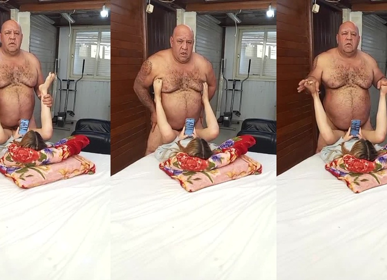 Novinha Falando No Celular Com O Namorado E Transando Com O Coroa