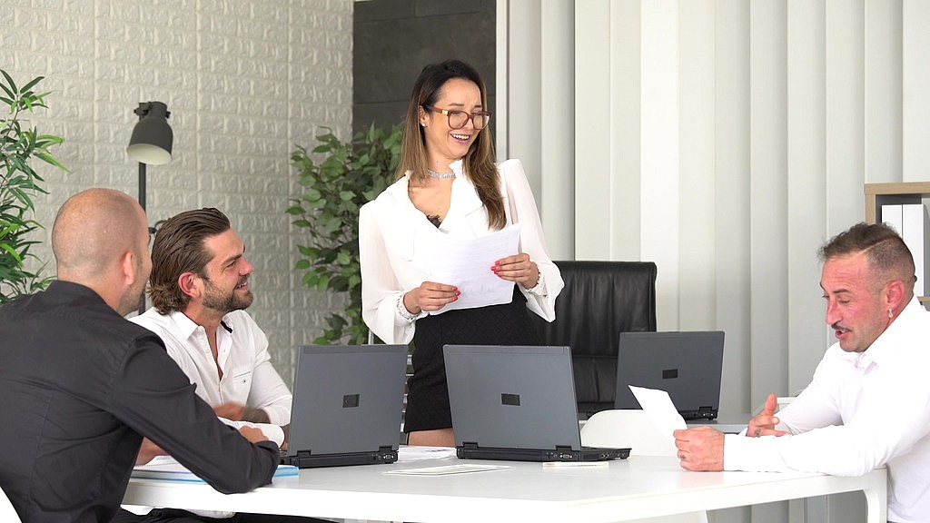 sexy petite spaniard francys belle seals business deal with office room dp