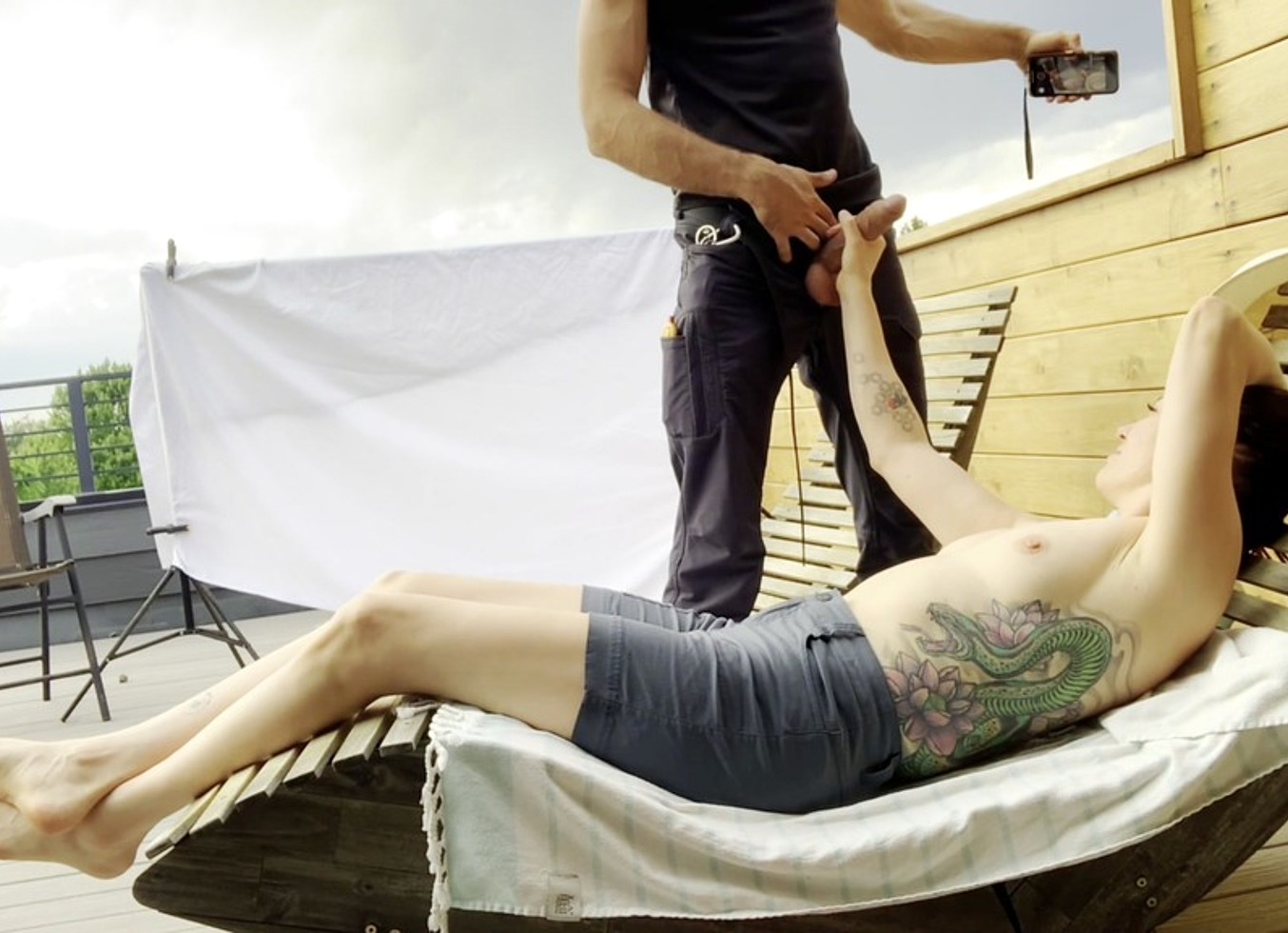 Dickflash Roof Adventure: Part 2 A Little Redhead Slut Gives Me Fast Cumshot On Her And While Her Boyfriend Waits
