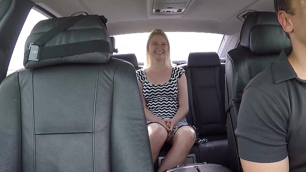 Perky blonde Sophie Sativa agrees to suck and fuck her driver